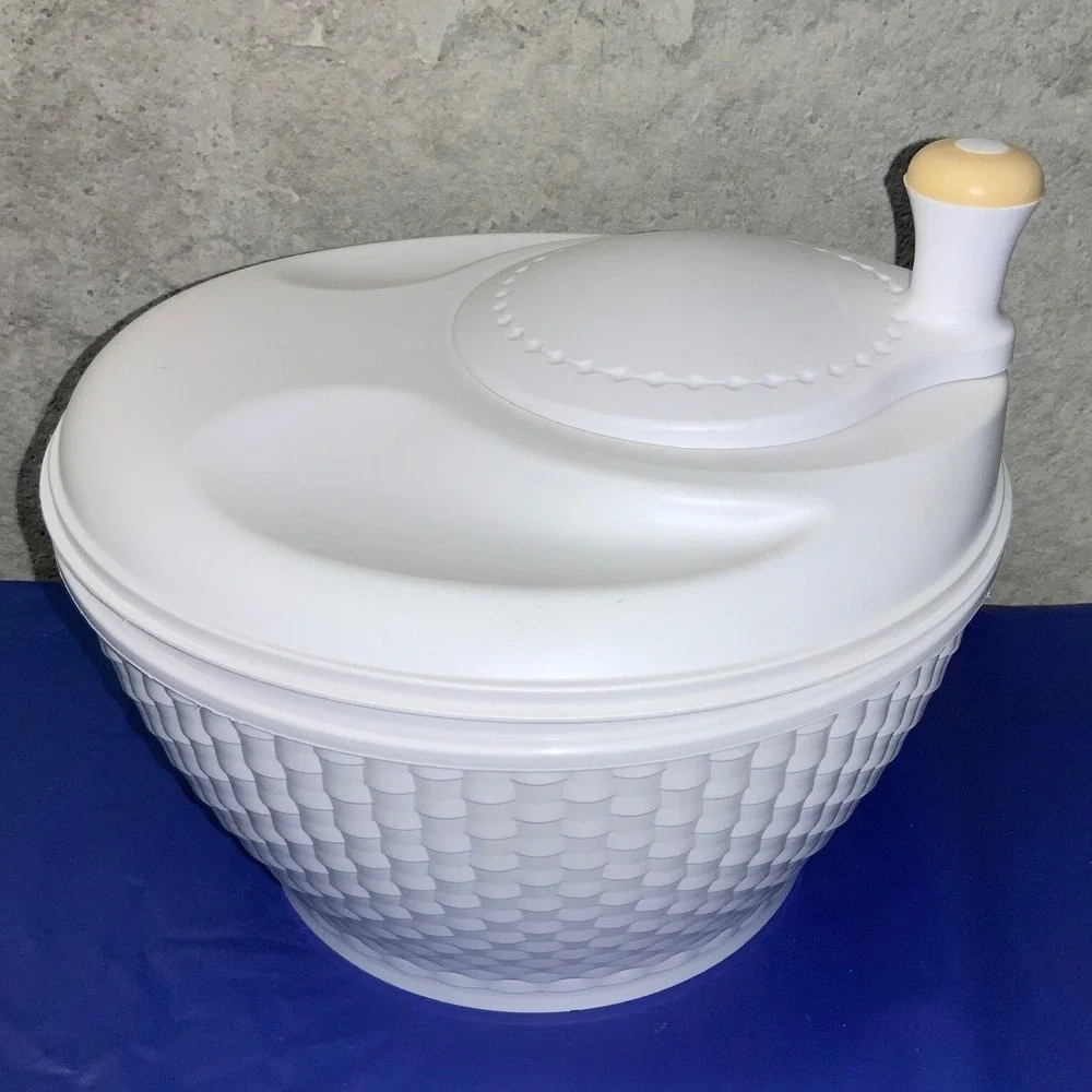 Salad Spinner Vegetable Washer Dryer Basket Colander Kitchen Tool‎ White